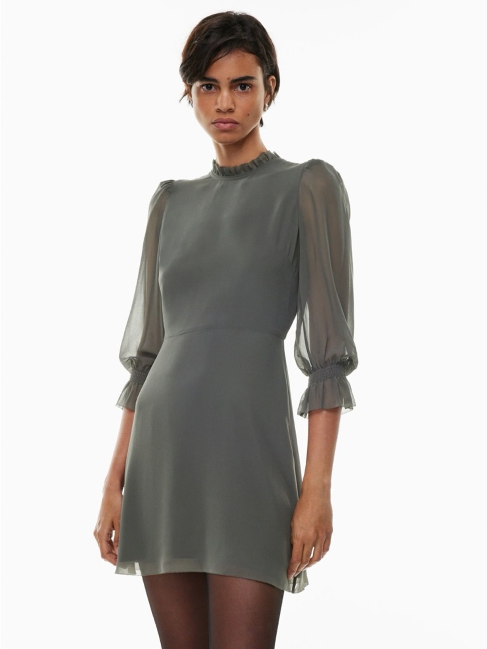 NWT Aritzia Wilfred Swept Coal Grey Dress (Size 10)